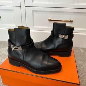 Hermes Veo Black Ankle Boots